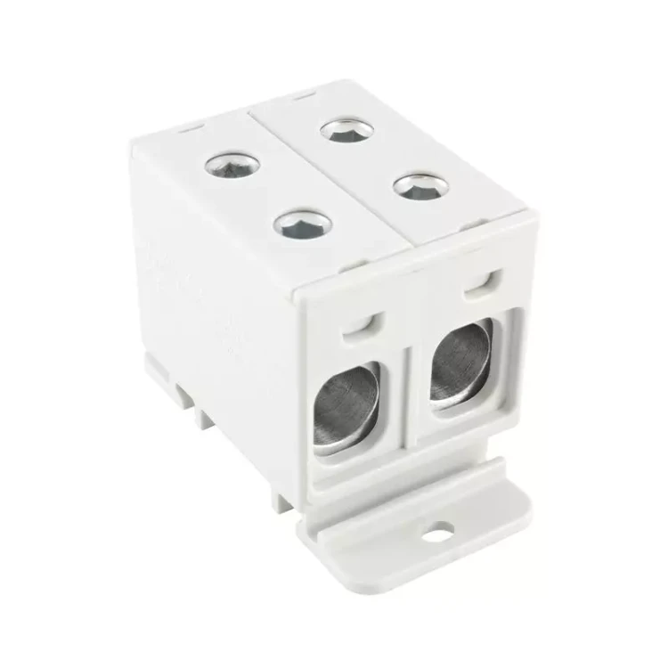 ZŁĄCZKA SZYNOWA ROZDZIELCZA 1-TOROWA 4-OTWORY 50MM2 ZGX 2x50 SZARA.webp